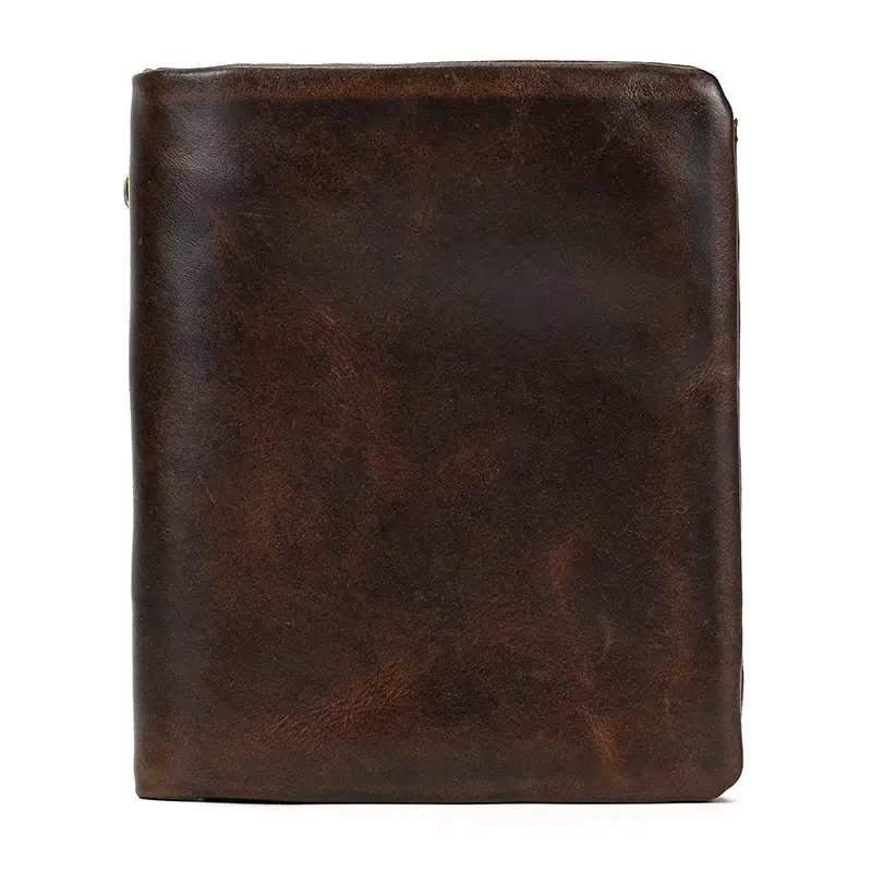 Crazy horse leather short wallet Premium Two fold wallet cowhide multi card wallet for men women