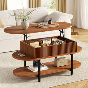 <span class=keywords><strong>Table</strong></span> <span class=keywords><strong>basse</strong></span> <span class=keywords><strong>relevable</strong></span> AJUNION, style farmhouse moderne, <span class=keywords><strong>table</strong></span> centrale à 2 niveaux, meuble de salon, <span class=keywords><strong>table</strong></span> <span class=keywords><strong>basse</strong></span> en noyer avec rangement - Product Image 1