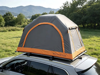 Tente de camping populaire en tissu Oxford PVC gris et orange avec fenêtre moustiquaire, tente de toit de voiture gonflable avec matelas gonflable