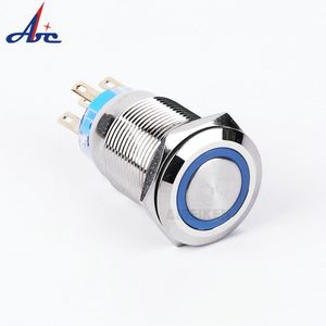 19 मिमी 12 वी नेतृत्व वाले एंजेल आंख सिर पर ऑफ स्विच 19 मिमी 3/4 बढ़ते होल पुश बटन तार सॉकेट के साथ स्टॉप - Product Image 1