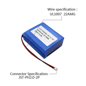Professional Customized For Rechargeable Lithium-ion Polymer Battery For Smart Home Device UFX 955565-3S 5000mAh 11.1V