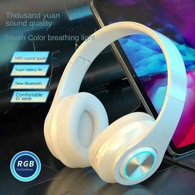 Wholesale Price B39 Foldable Wireless Headphones with Luminous LED and TF Card Support for Sports Game Wireless Bluetooth Earset