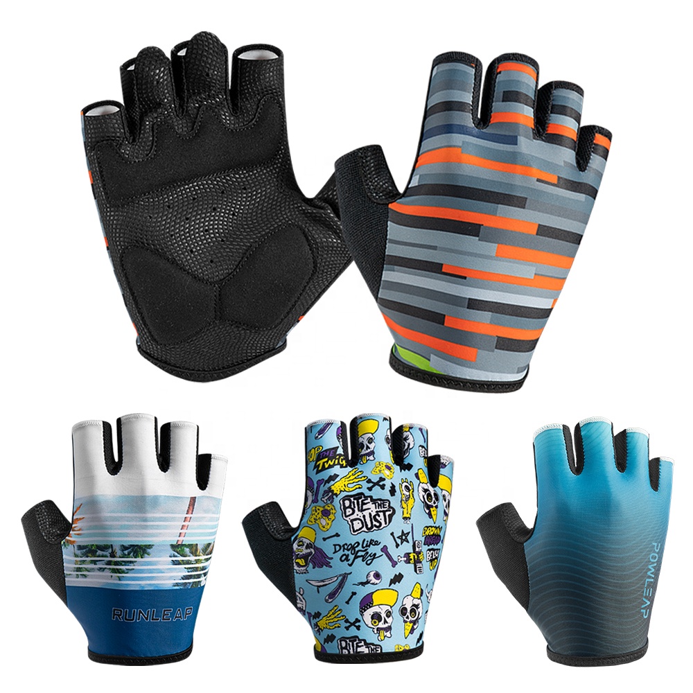 Кожаные велосипедные перчатки унисекс, для взрослых и подростков, на половину пальцев, Нескользящие, для автобусных инвалидных колясок, для вождения, без пальцев, поставщик