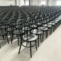 Chaise de salle à manger Thonet vintage en résine, style français, empilable, avec dossier incurvé en plastique, pour salons de thé et cafés - Vente en gros usine