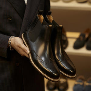 Elegant Brown Top Grain <b>Cow</b> hide Short Boots with Breathable Lining and Wear Resistant for Daily Commute and Outdoor Activities - Product Image 2