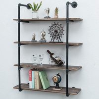 Étagères murales en tuyaux industriels, étagères flottantes en métal rustique, étagères à livres en bois véritable steampunk
