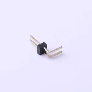 Kinghelm fabrika fiyat 1.27mm Pitch 2pin pin başlık 90 derece bükülmüş fiş tek sıra sağ açı erkek kadın Pin başlık konektörü