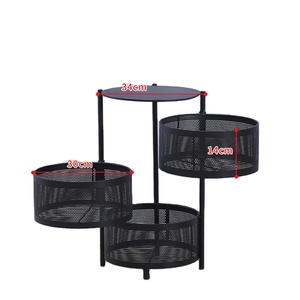 Estante Metálico Giratorio de 3 Niveles con Acabado Lacado para Almacenamiento de Frutas y Verduras, Moderno para Cocina y Baño - Product Image 2