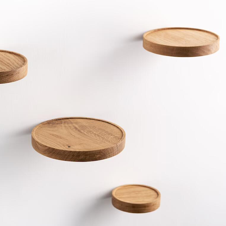 JUNJI Minimalist Round Floating Shelves Set