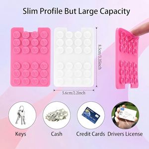 Silicone Suction Phone Card Holder Adhesive Mount Sticky Phone Grip Suitable for Storing Bus Passes ID Cards Selfies Compatible - Product Image 4