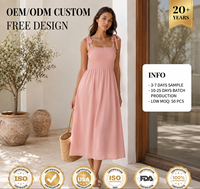 Robe longue plissée en mousseline 100 % coton pour femme, coupe empire décontractée, bretelles spaghetti, ajustée, anti-plis, respirante, idéale pour l'été
