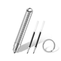 PioneerEDC Mini stylo tactique Portable argent alliage de titane personnalisé crochets en acier au tungstène escalade verre briser étanche