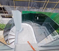 VIKO 2025 Haute qualité pour l'extérieur, motif antidérapant, escalier en colimaçon incurvé en verre gris