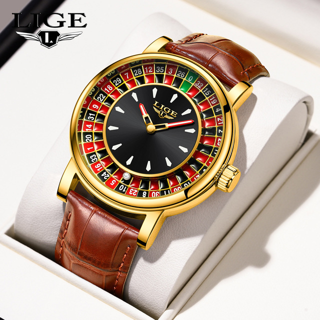 Watch for Men Fashion Circle Funny Turning Beads Casual Luminous Waterproof LIGE Spinner Quartz Watches