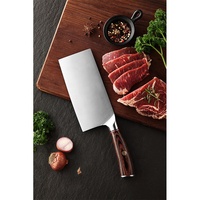 Couteau de chef personnalisé pour légumes, couteau à découper, manche en bois Pakka, acier inoxydable de 7 pouces, ambidextre, écologique, carbone, sûr pour lave-vaisselle