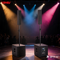 VAMAV Bocinas Profesional  AURA 12,500W RMS, Efectos DSP, Clase D, Altavoz Columna Activo de 12", compatible con BT, USB y Mic