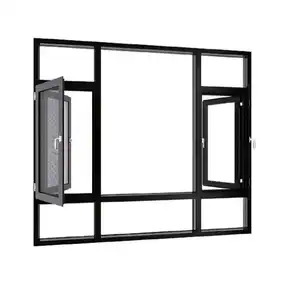 Customized Aluminum Windows And Doors Factory Double Tempered Glass Casement Window Aluminium Casement Windows