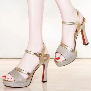 Sandalias de Mujer 2024, Nuevas, Elegantes, de Tacón Fino, Combinables con Todo, Cómodas, Impermeables, con Plataforma, a la Moda, de Tacón Alto - Product Image 1