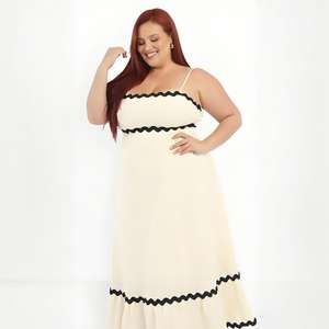 Vêtements personnalisés pour femmes Nouvelle couleur unie été dentelle épissée élégante fronde <span class=keywords><strong>grande</strong></span> <span class=keywords><strong>taille</strong></span> robes d'été - Product Image 2