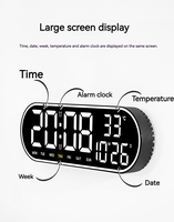 Calendrier de température multifonction design 3d mur led alarme numérique horloges de table intelligentes pour bureau