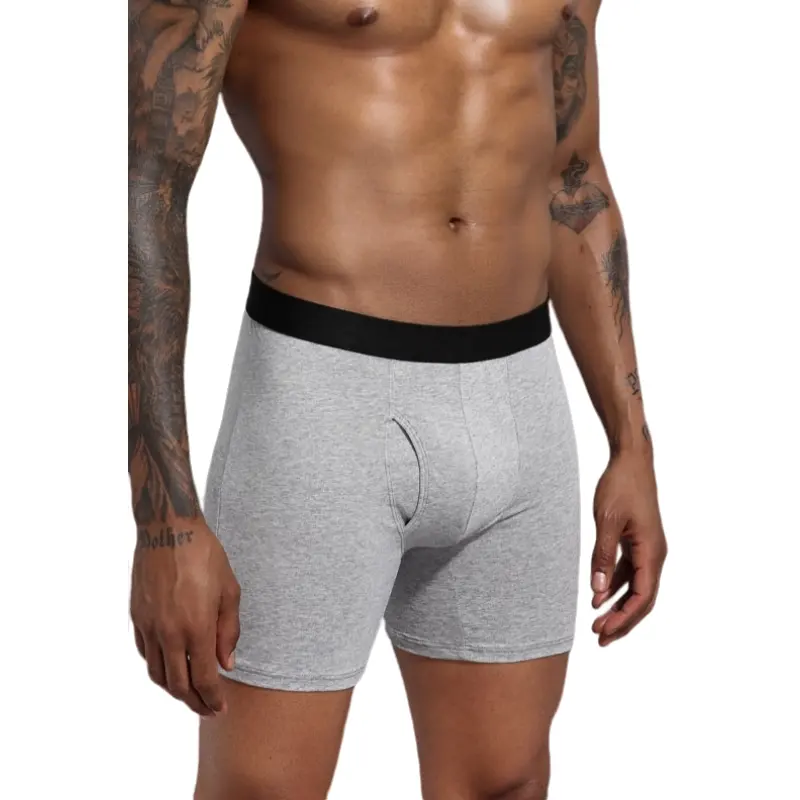 UE États-Unis Sous-vêtements pour hommes Caleçons caleçons en coton avec logo personnalisé sport de couleur unie jambes étendues sous-vêtements grande taille pour hommes