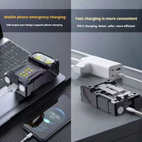 NIACONN Senter LED Mini Portabel 10W Gantungan Kunci IP44 Bodi Tahan Air ABS USB Dapat Diisi Ulang Dapat Diperbesar Dapat Diredupkan Multifungsi