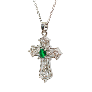 Collier pendentif en argent 925 avec zircon en forme de croix, vente en gros, unisexe/hommes/femmes, cadeau de fiançailles, mariage, usage quotidien, minimaliste - Product Image 2