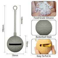 OEM Conteneur en silicone pour tétine de bébé Style basket-ball Sacoche porte-sucette Sac à tétine d'alimentation sûre 0-12 mois