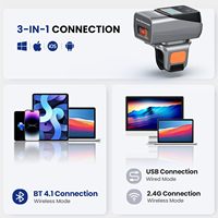 Escáner de Código de Barras Inalámbrico Bluetooth Portátil Mini 1D Eyoyo, Lector de Código de Barras de Anillo para Inventario, para iPad, iPhone y Android