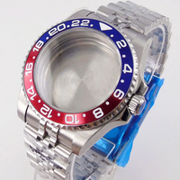 Montre avec boîtier et bracelet en acier inoxydable de 40 mm, verre saphir, étanche à 100 mètres, mouvements NH34 NH35 NH36, pour montres de style