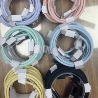 Harga murah grosir USB Universal kepang nilon Tipe C ke Tipe C 60W 1M 1.5M 2M Kompatibel untuk kebanyakan ponsel pintar