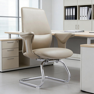 Sillas de Oficina Ejecutivas Giratorias de Cuero Genuino, Diseño Estilo Francés, Muebles de Oficina Comerciales - Product Image 1