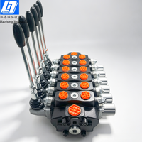 Katup Kontrol Arah Dua Arah Hidrolik Manual Haohong 90 Liter/menit 6 Spool 250bar Distributor Hidrolik