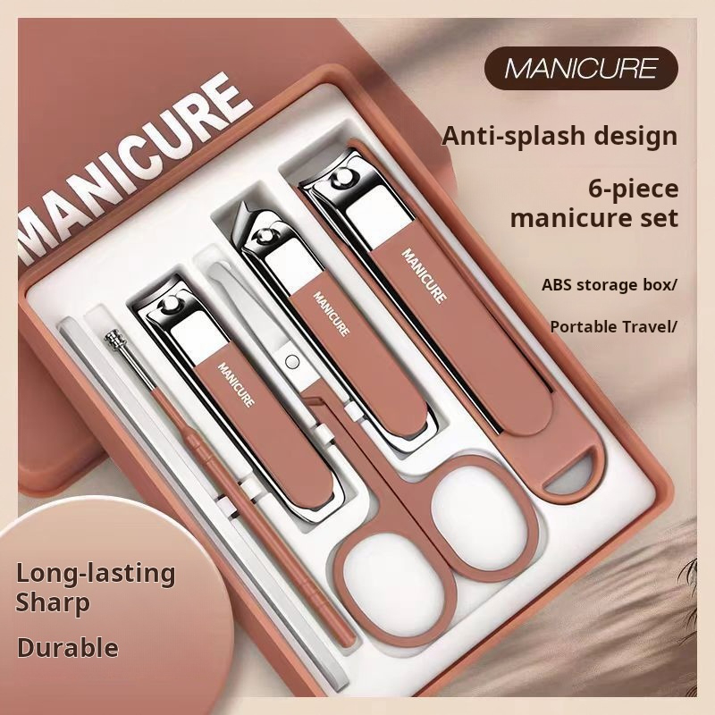 Joli ensemble de 6 pièces résistant aux éclaboussures [marron foncé]