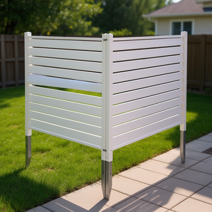 Écran d'intimité en vinyle blanc à persiennes de 48 pouces pour clôture de climatiseur, équipement extérieur, enclos - Product Image 3