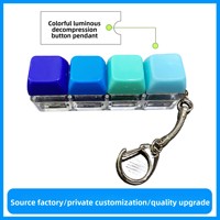 Hot Selling Macaron 4 Key RGB Light EVA Fidget Clicker Keychain Portable Plastic Mechanical Keycap Student Office Stress Relief