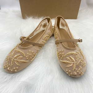 Ballerine Basse da <span class=keywords><strong>Donna</strong></span> Pearl ZA Traspiranti in Rete per Primavera Autunno Estate, Taglie Forti 42, <span class=keywords><strong>Scarpe</strong></span> Casual Beige alla Moda - Product Image 6