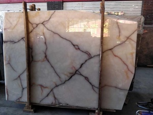 Boton đá tự nhiên đá đánh bóng trong suốt khách sạn hoa đỏ băng sang trọng <span class=keywords><strong>Onyx</strong></span> tấm - Product Image 2