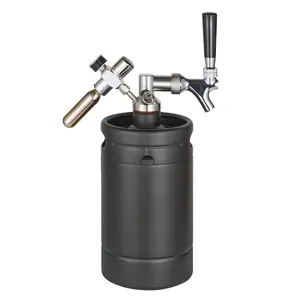 Barril de cerveza presurizado de acero inoxidable, 4 litros, para recarga de cerveza fresca de taproom y para llevar