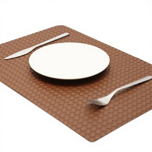 Nouveau style de set de <span class=keywords><strong>table</strong></span> tissé à carreaux double face personnalisable, dessous de verre, imperméable et anti-taches, pour <span class=keywords><strong>restaurant</strong></span> occidental - Product Image 1