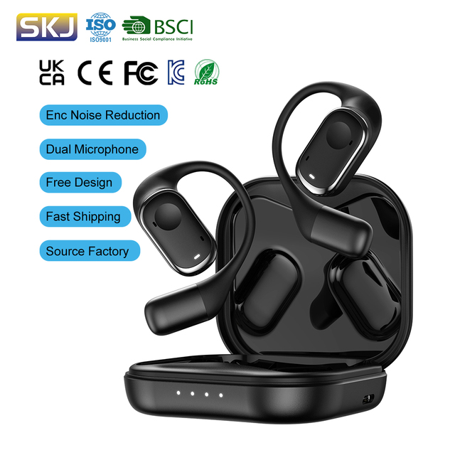 Y30 Ows Open Ear Earbuds ENC Dual Mic Noise Cancelling Earphones Ear Hook Bluetooth 5.3 IPX4 Waterproof LED Sports Earphones