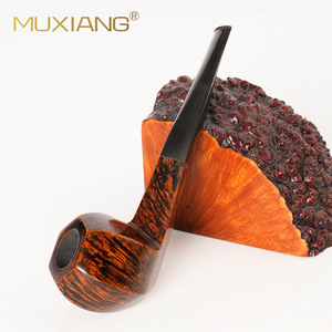 Briar Handmade Tobacco Pipe Bent Type Vulcanized Rubber Mouthpiece Solid Wood Bowl - Product Image 2