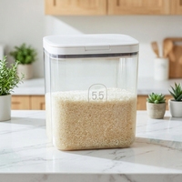 Ensemble de contenants de stockage alimentaire hermétiques empilables, bocaux d'organisation de cuisine en plastique avec couvercles à clapet, récipients sans BPA