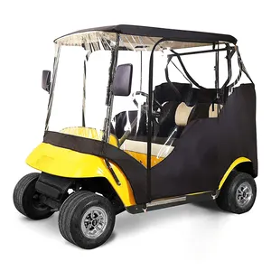 Premium transparan tahan air perlindungan Uv 600D Golf Cart Cover untuk 2 Seater Golf Carts