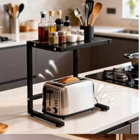Estante organizador de cocina para ollas arroceras, freidoras de aire, cafeteras y utensilios de cocina, con niveles extensibles en altura