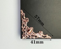 41mm métal plat fleur cahier en bois bijoux artisanat boîte cadeau Album Photo cadre décoratif coin gardes protecteurs