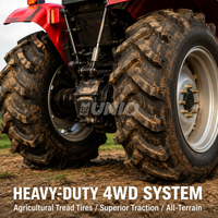 Tracteur agricole à roues thermorésistant pour unité diesel, idéal pour la culture des cultures en terres agricoles tropicales sèches et défrichées, avec fonction de labour rotatif