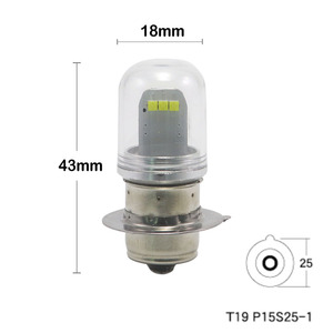 <span class=keywords><strong>Ampoule</strong></span> <span class=keywords><strong>LED</strong></span> 1151 P15S-25-1 T19 6V <span class=keywords><strong>12V</strong></span> DC 3W Lumière Blanche Remplacement de Phare de Moto pour Vélo Vintage <span class=keywords><strong>Scooter</strong></span> Cyclomoteur - Product Image 2