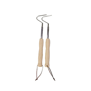 Gancho para serpientes de acero inoxidable Sino-French con mango de madera, longitud extendida, herramienta para manipulación de reptiles, equipo para el cuidado de serpientes - Product Image 1