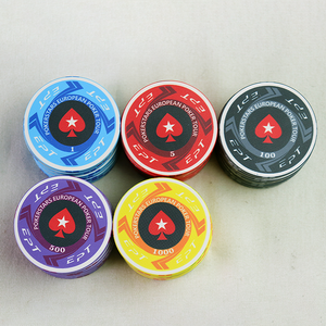 Jetons <span class=keywords><strong>de</strong></span> poker en céramique personnalisés <span class=keywords><strong>de</strong></span> 39 mm anti-contrefaçon Texas <span class=keywords><strong>Blackjack</strong></span> Hold'em EPT avec bord blanc - Product Image 3